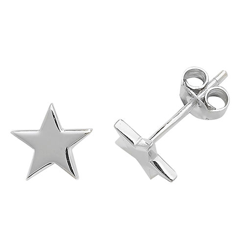 SILVER STAR STUD EARRINGS