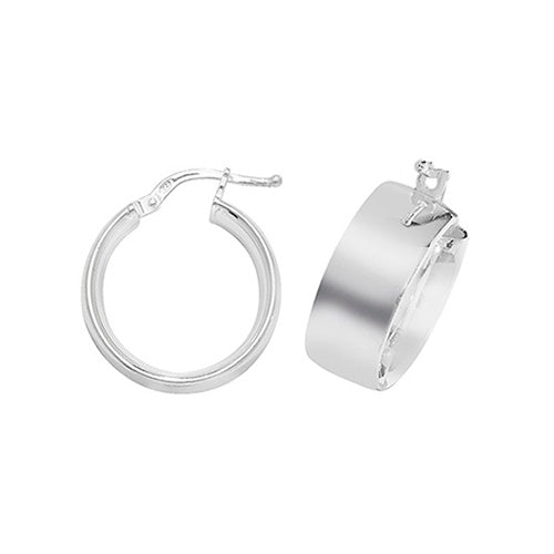 SILVER 15MM PLAIN HOOP EARRINGS