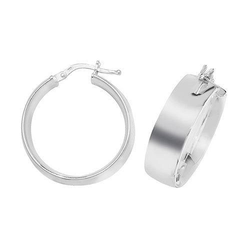 SILVER 20MM PLAIN HOOP EARRINGS