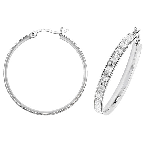 SILVER 30MM MOONDUST HOOP EARRINGS