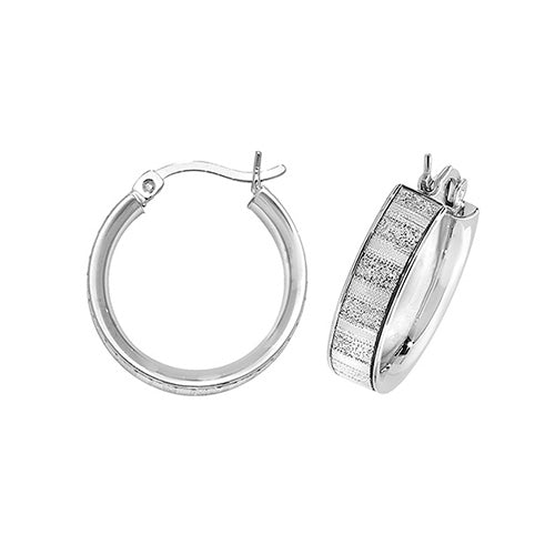 SILVER 15MM MOONDUST HOOP EARRINGS