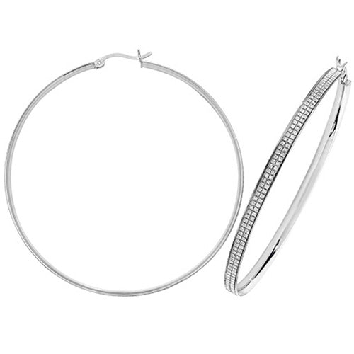 SILVER 60MM MOONDUST HOOP EARRINGS