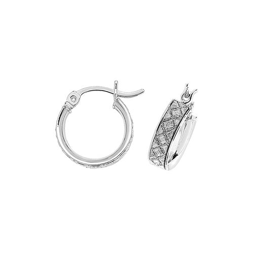 SILVER 10MM MOONDUST HOOP EARRINGS