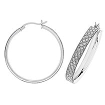 SILVER 30MM MOONDUST HOOP EARRINGS