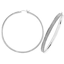 SILVER 60MM MOONDUST HOOP EARRINGS