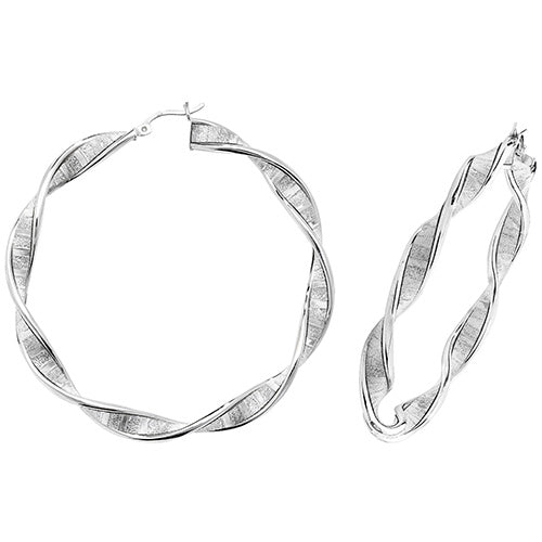SILVER 50MM MOONDUST HOOP EARRINGS