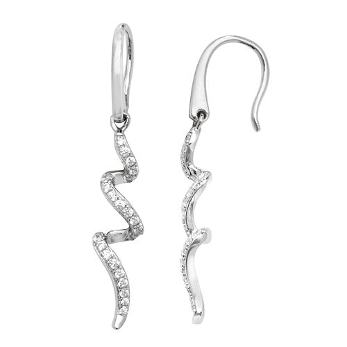 SILVER CZ DROP EARRINGS