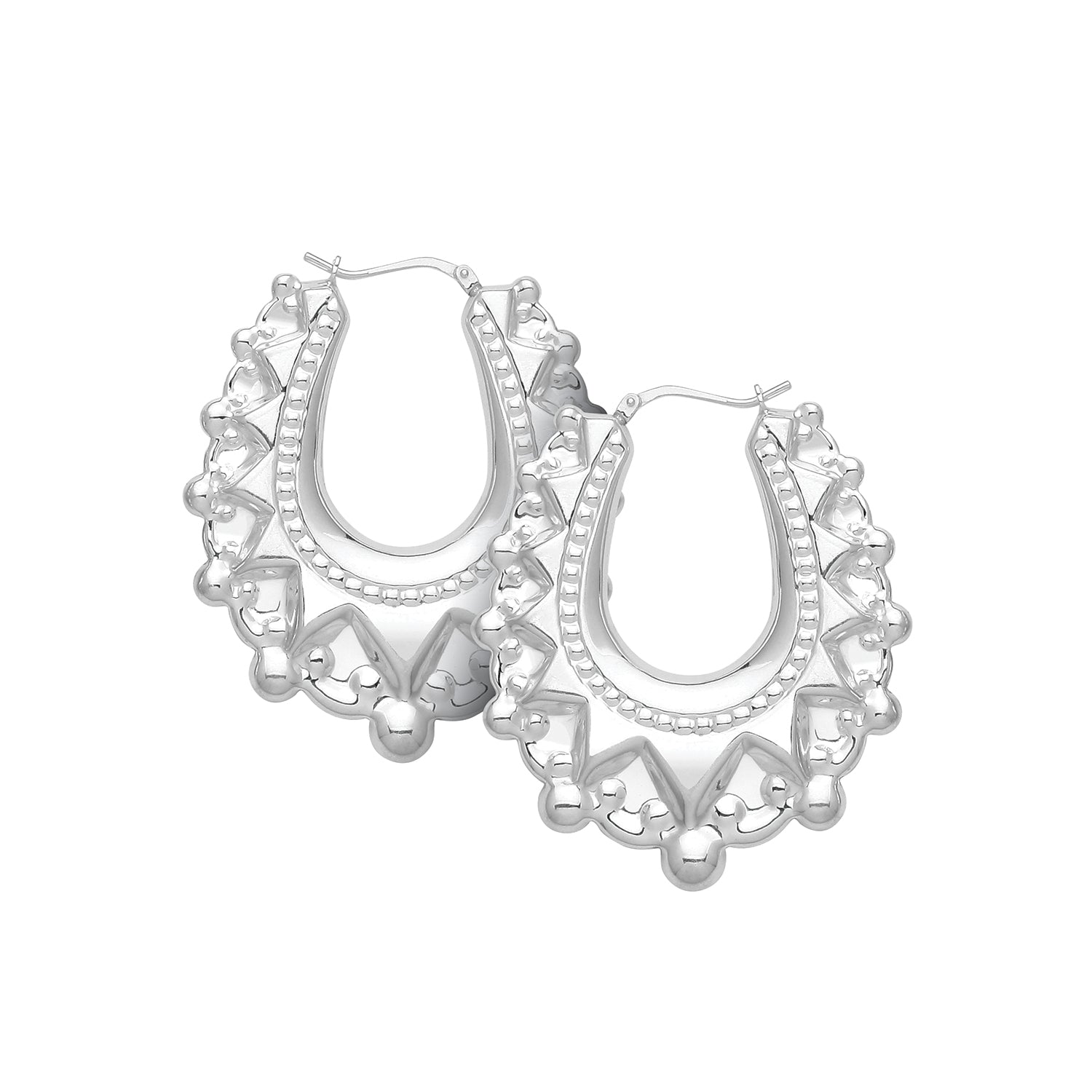 SILVER CREOLE EARRINGS