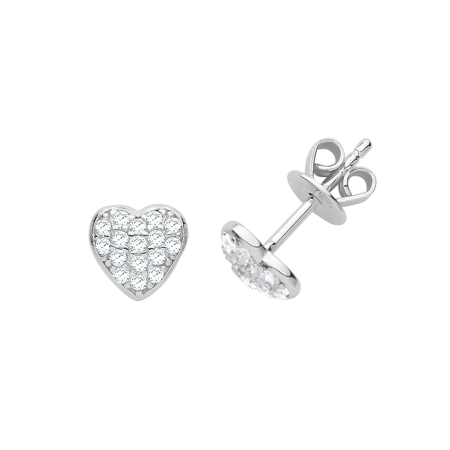 SILVER CZ STUD EARRINGS