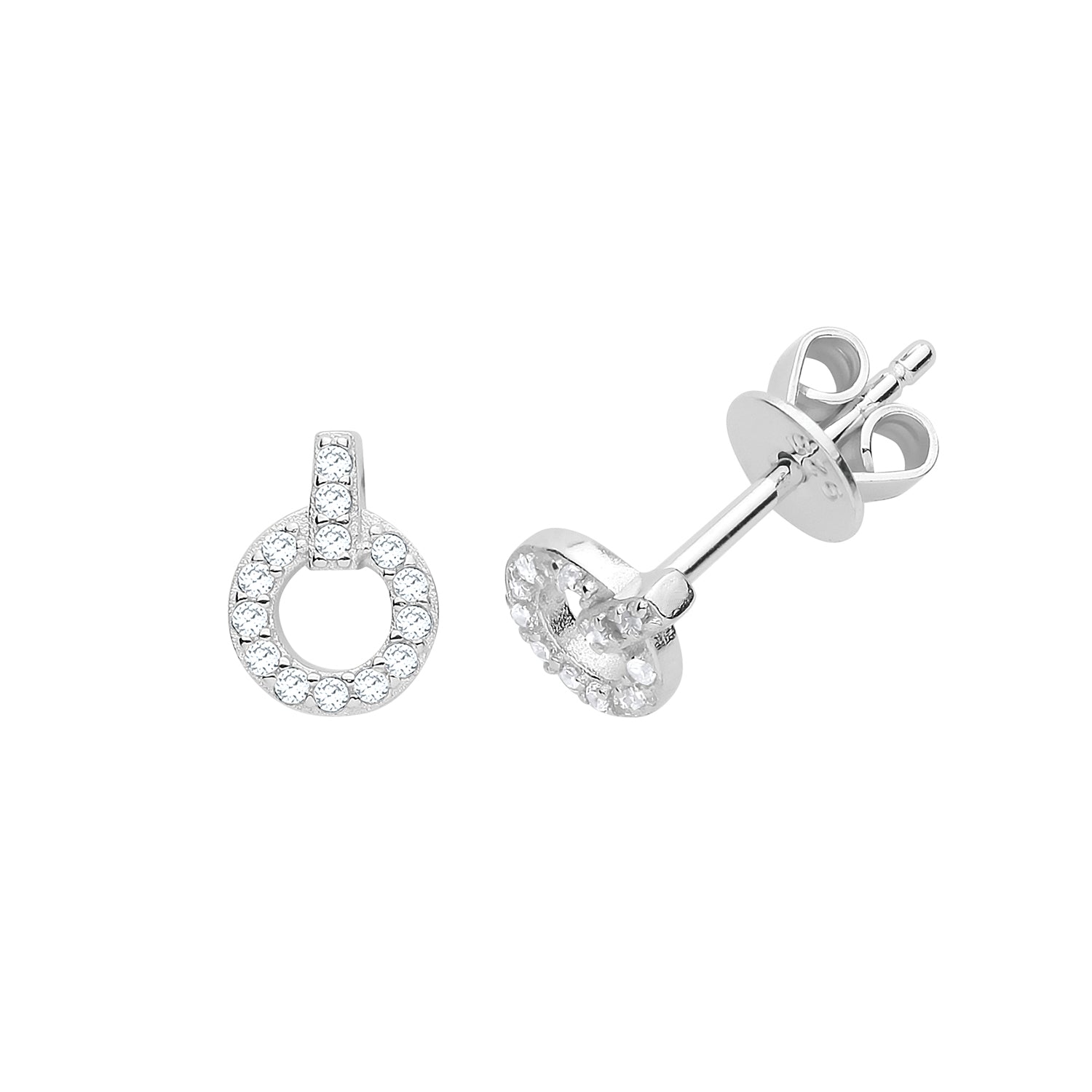 SILVER CZ STUD EARRINGS