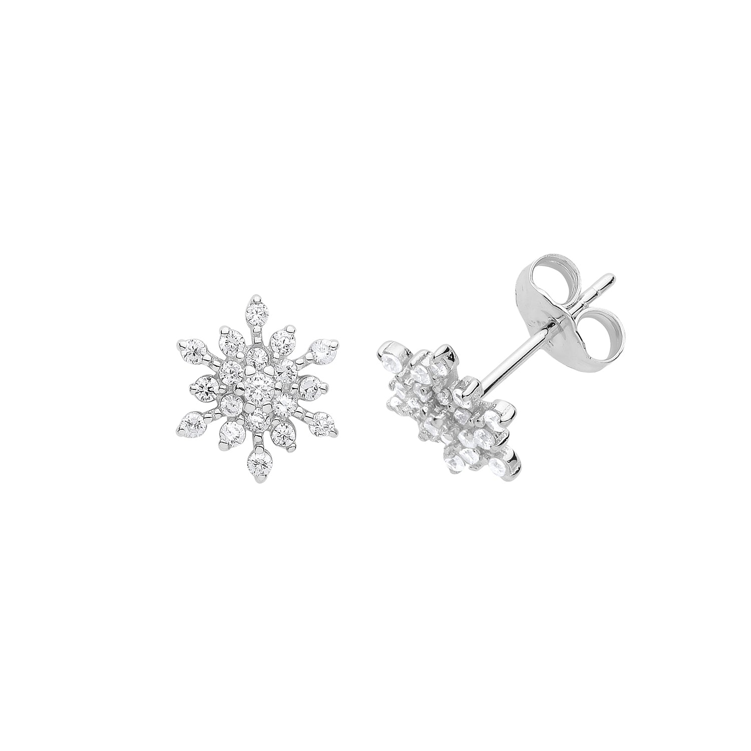 SILVER CZ STUD EARRINGS