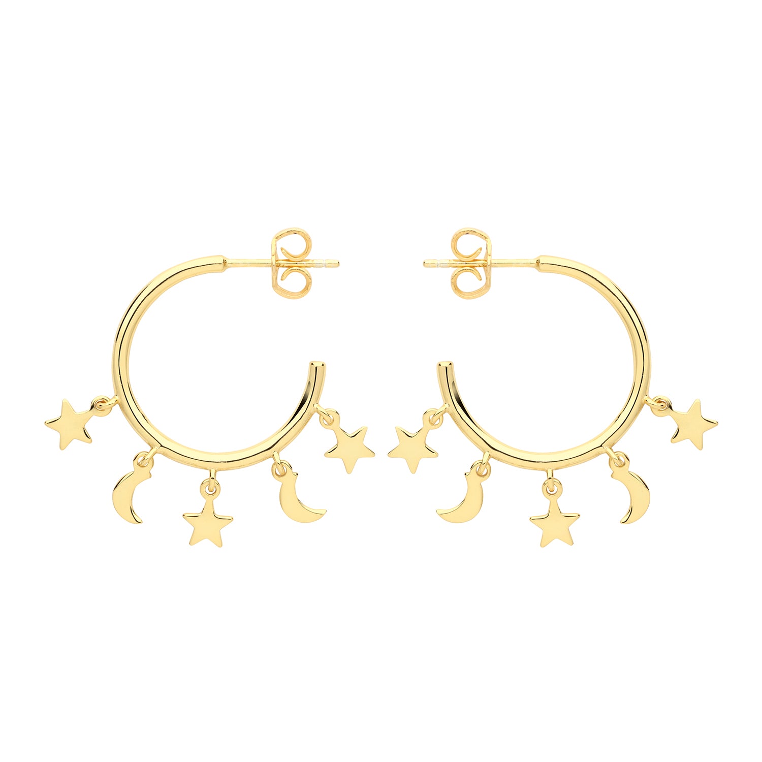 SILVER YEL GOLD PLATED EARRINGS