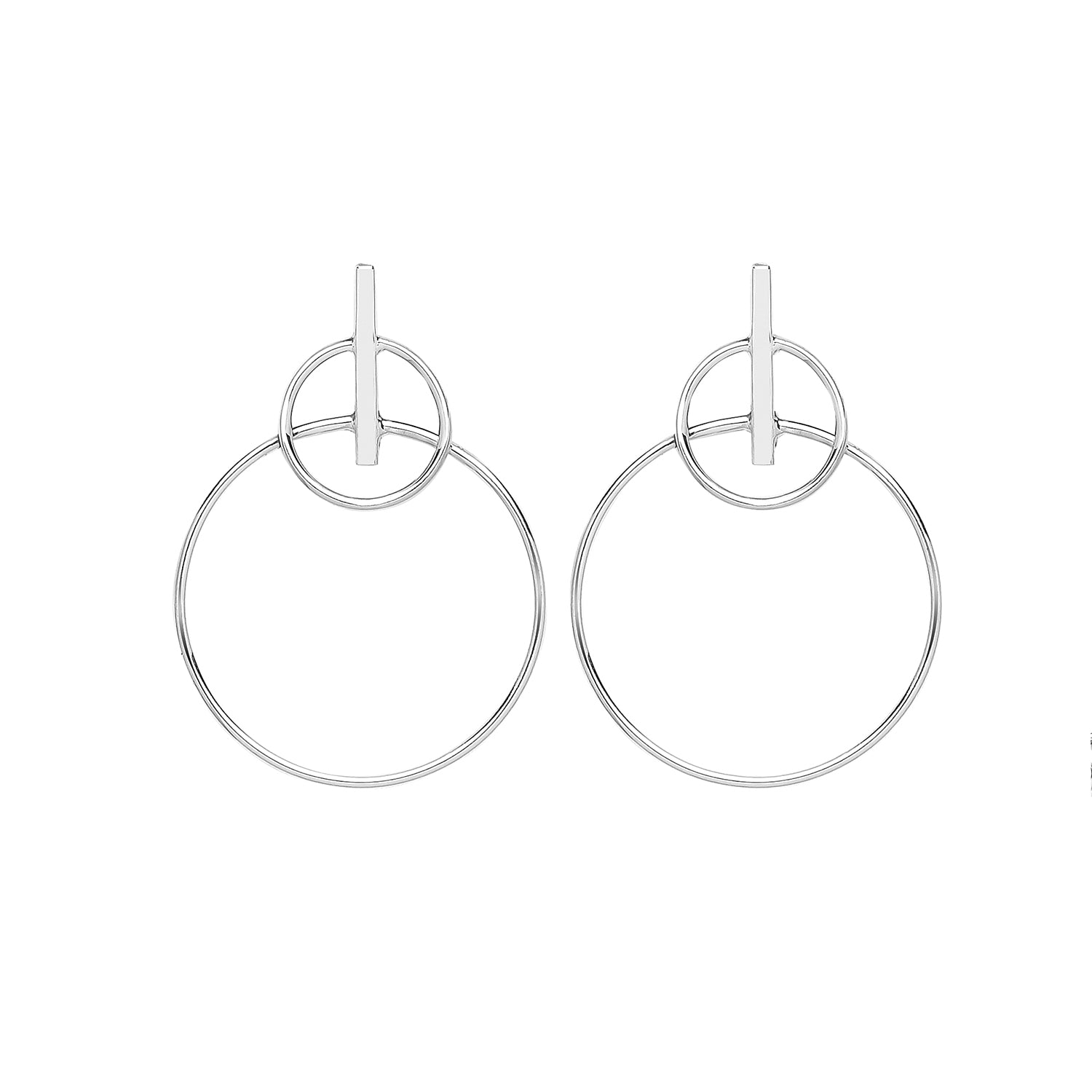 SILVER DUBBLE DROP 30MM HOOPS