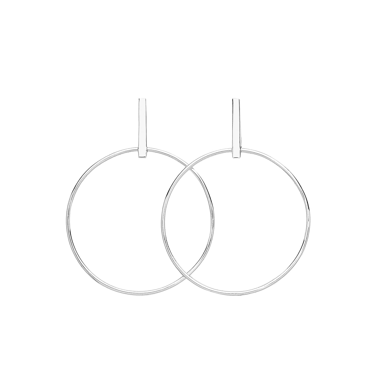 SILVER DROP 35MM HOOPS