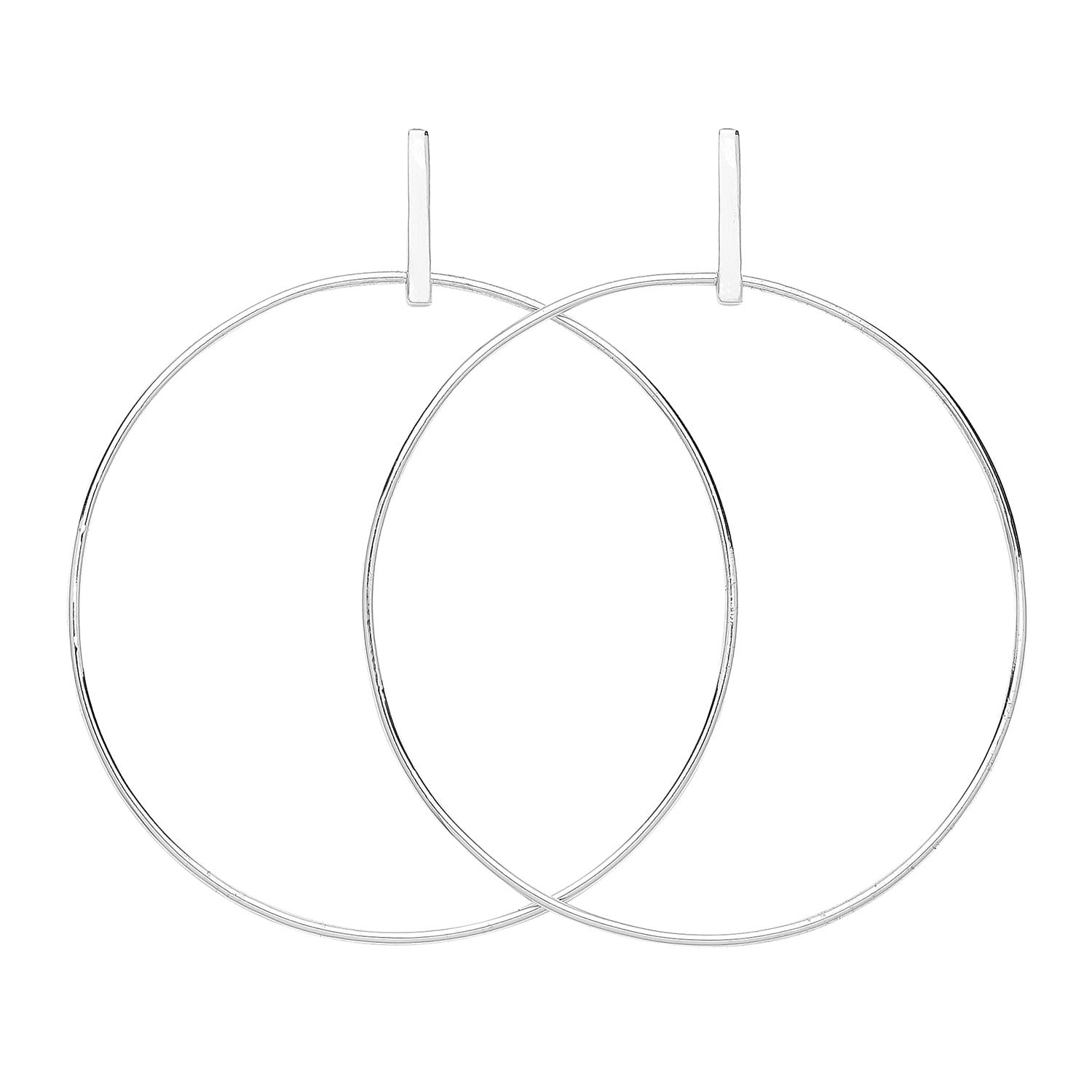 SILVER DROP 55MM HOOPS