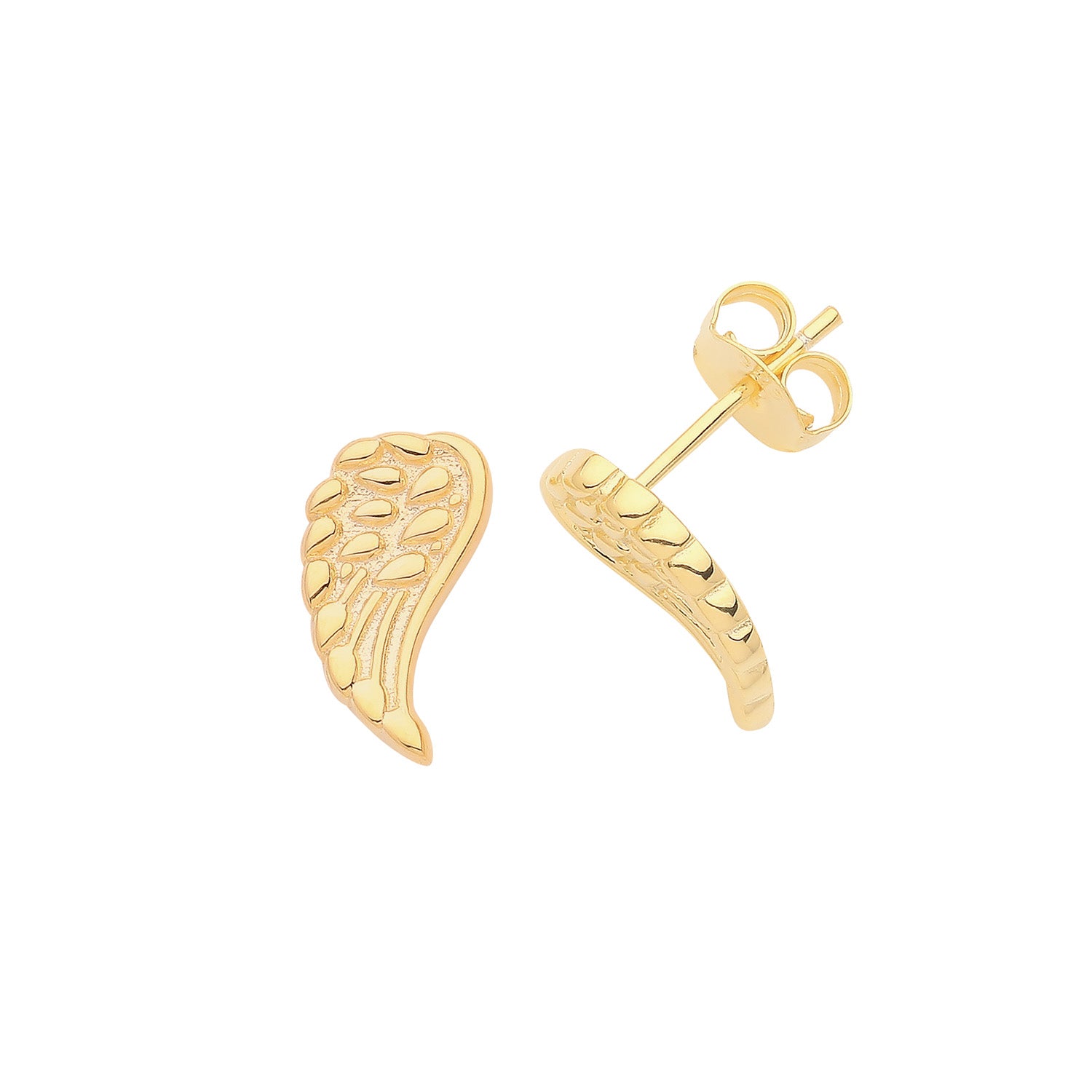 SILVER GOLD PLATED ANGEL WINGS STUDS