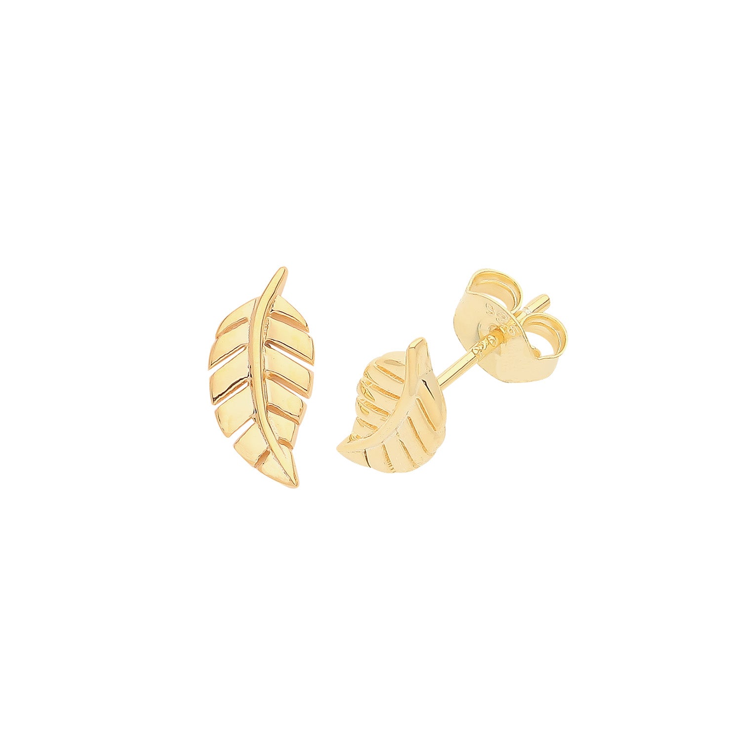 SILVER GOLD PLATED LEAF STUDS