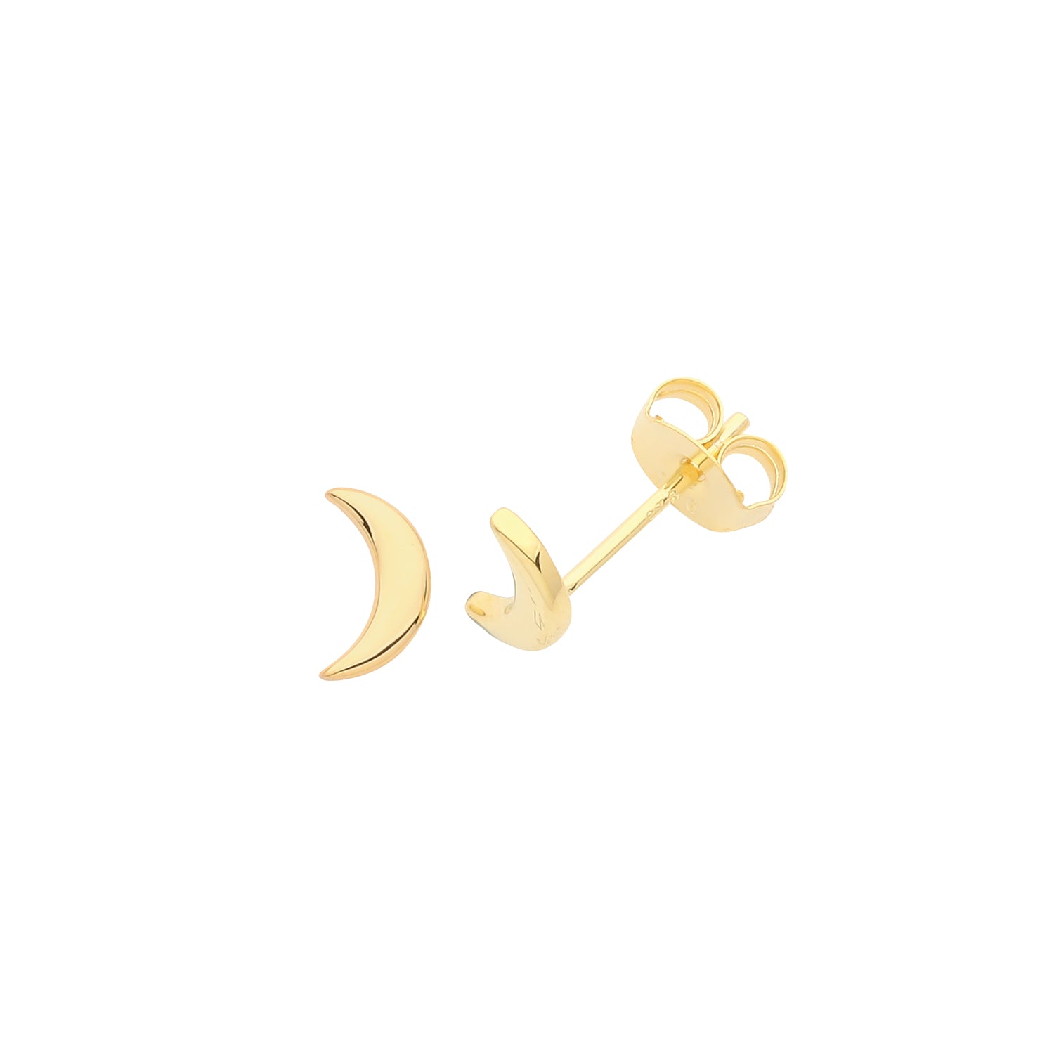 SILVER GOLD PLATED MOON STUDS