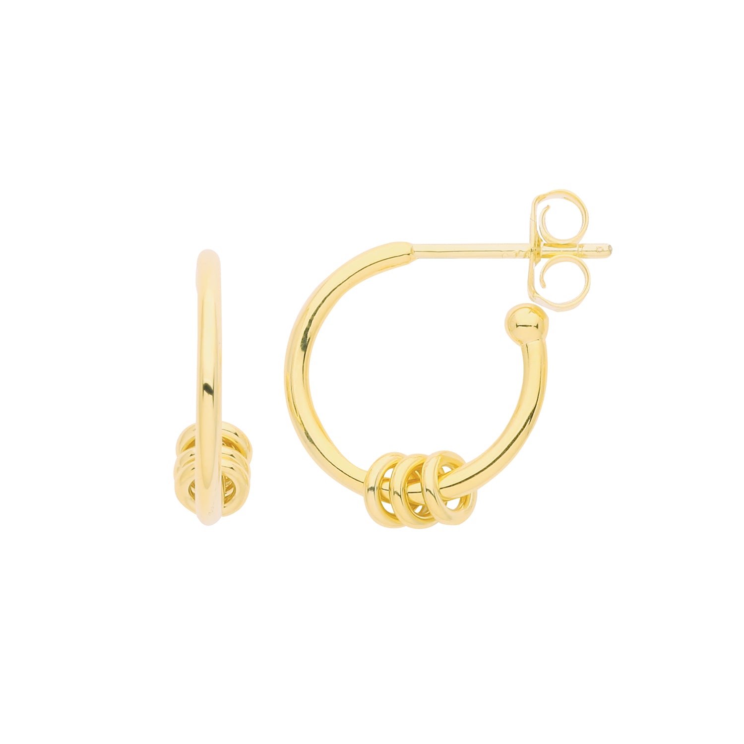 SILVER GOLD PLATED HOOPS LUCKY WITH RINGS