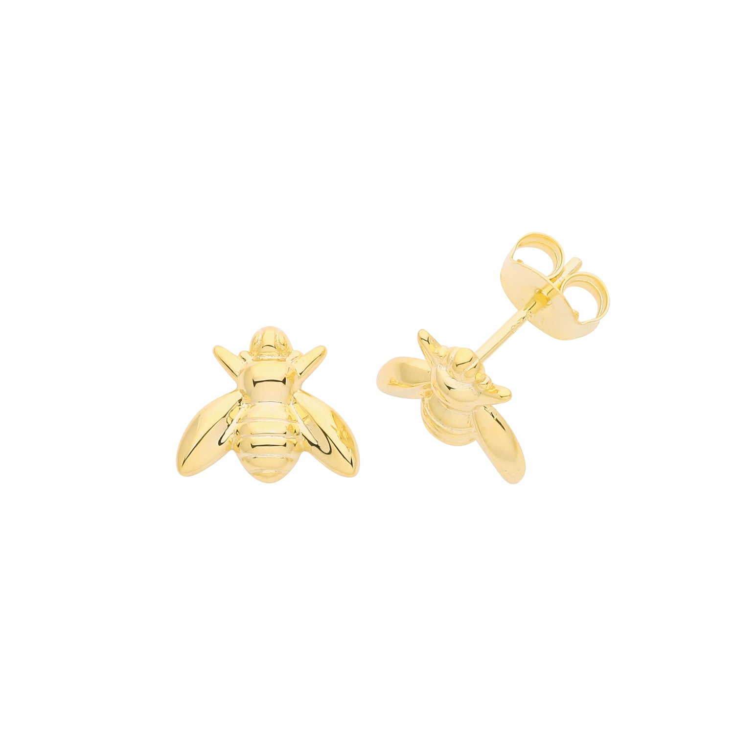 SILVER GOLD PLATED BEE STUDS