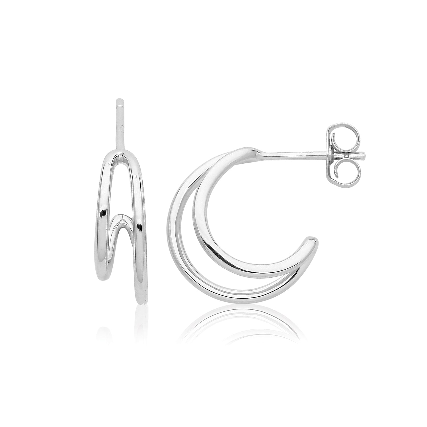 SILVER RHODIUM PLATED HOOP EARRINGS