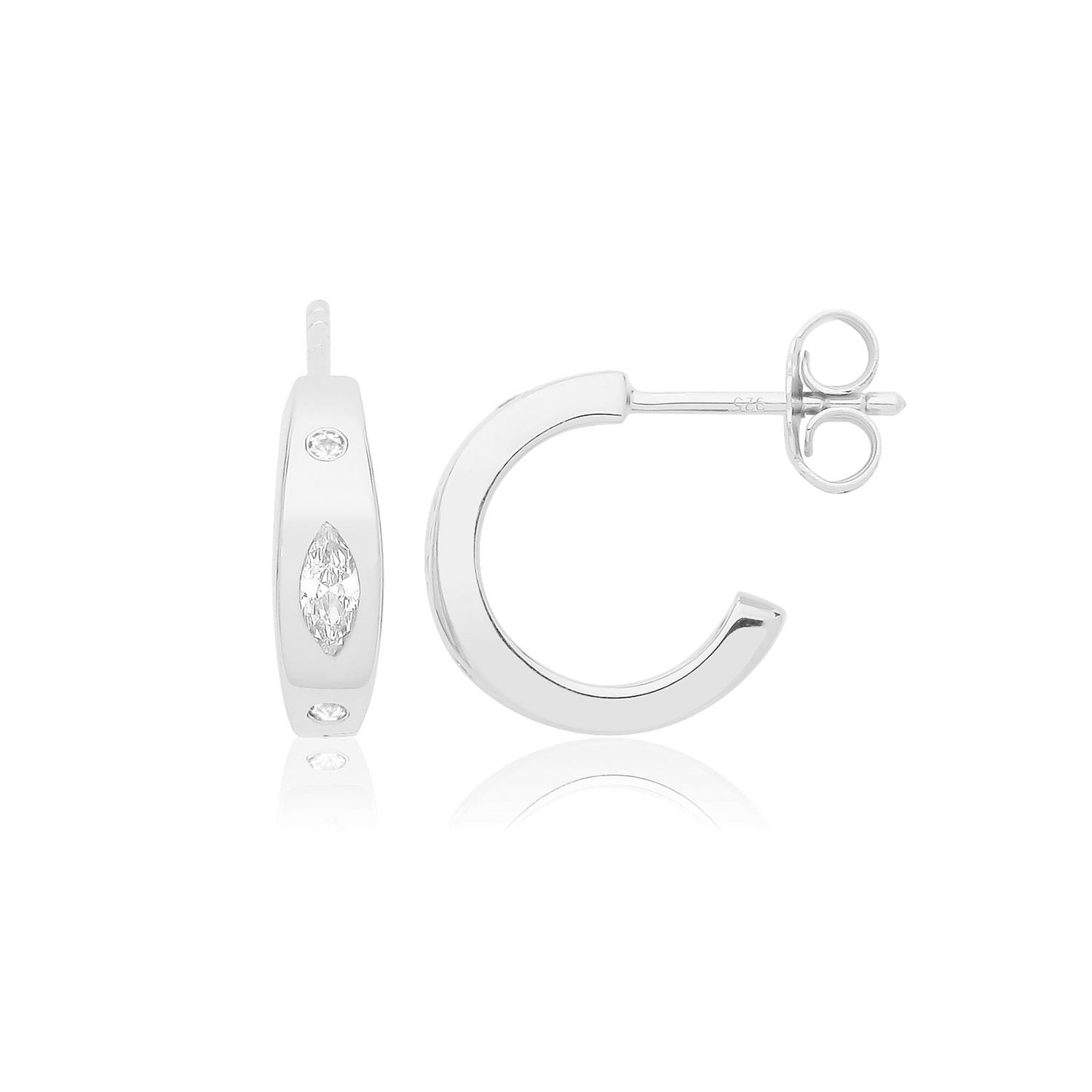 SILVER TRIPLE PLATED SET HOOP EARRINGS