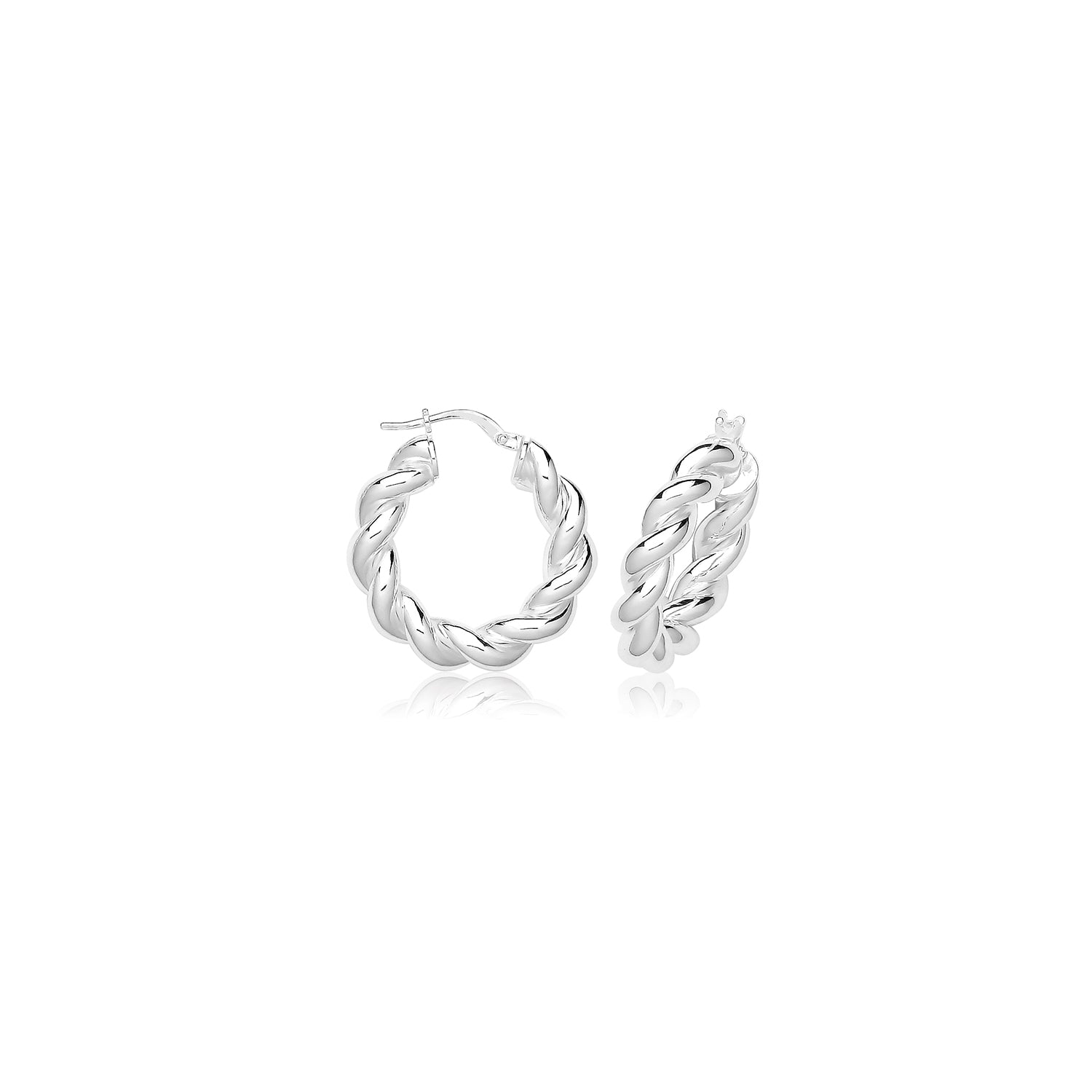 SILVER 15MM TWISTED HOOPS