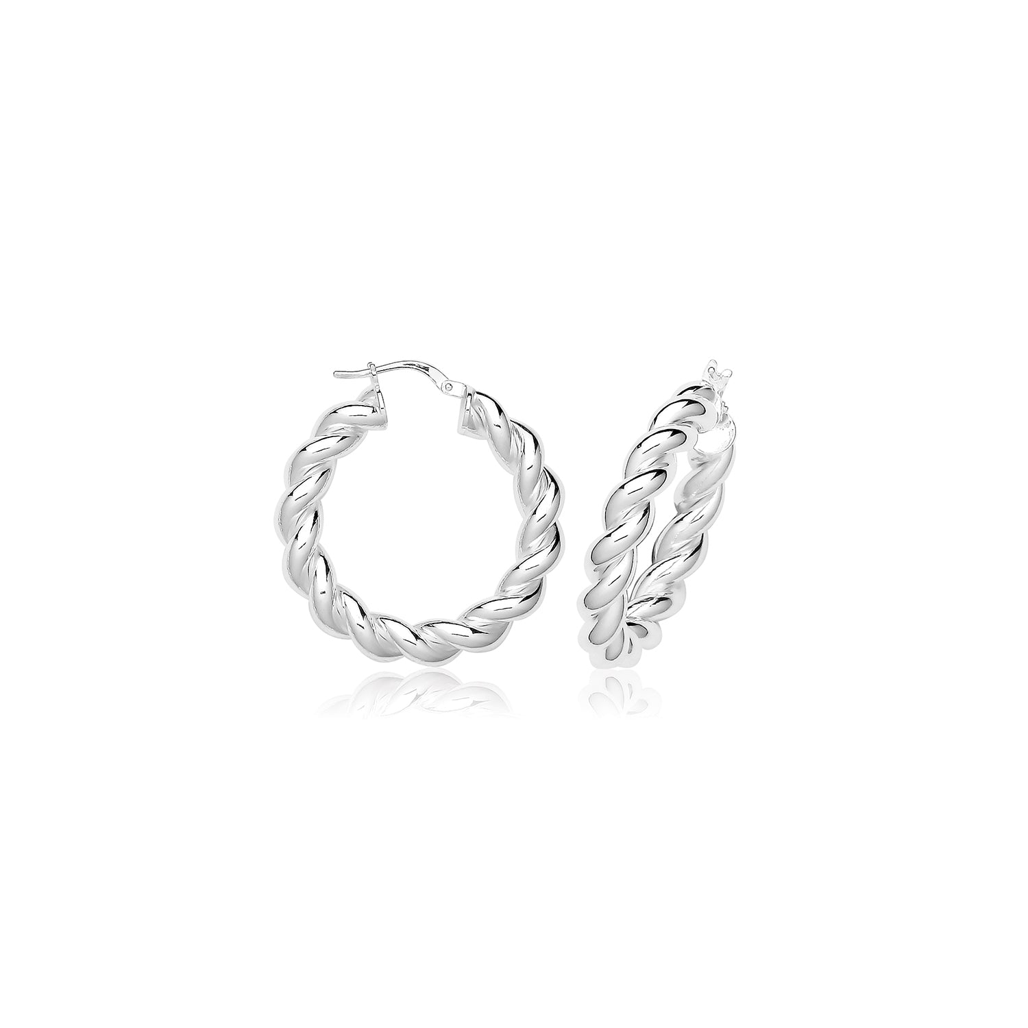 SILVER 15MM TWISTED HOOPS