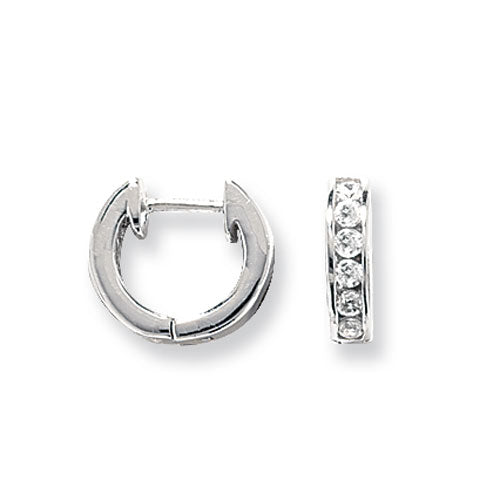 SILVER HINGED CZ EARRINGS