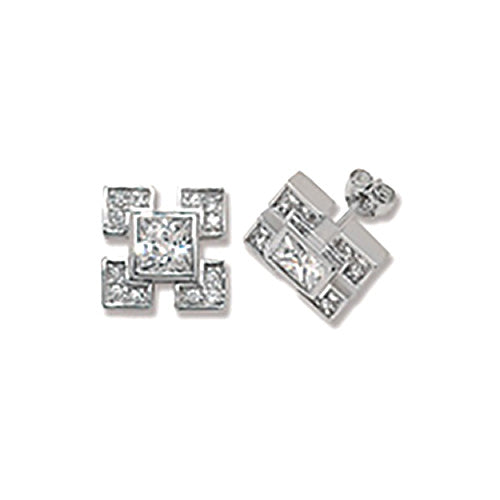 SILVER BLING STUDS CZ