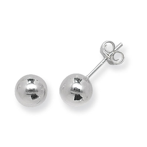 SILVER 7MM BALL STUD EARRINGS