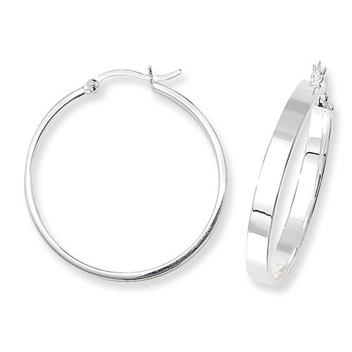 SILVER 30MM PLAIN HOOP EARRINGS