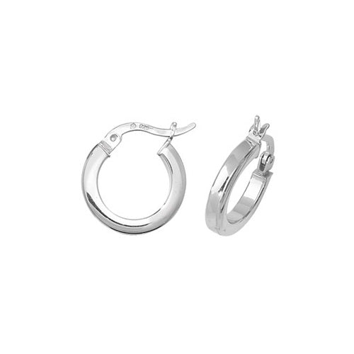 SILVER 10MM PLAIN HOOP EARRINGS