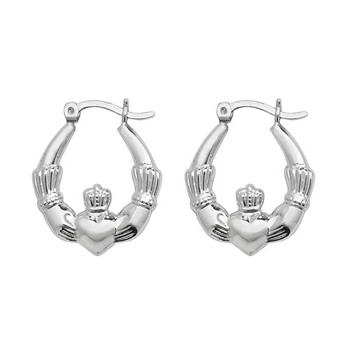 SILVER CLADDAGH EARRINGS