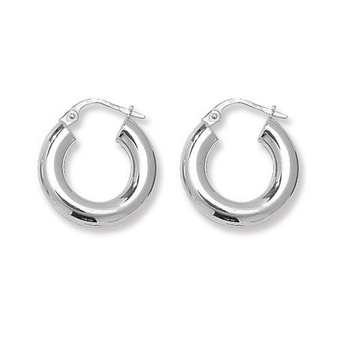 SILVER 10MM PLAIN HOOP EARRINGS