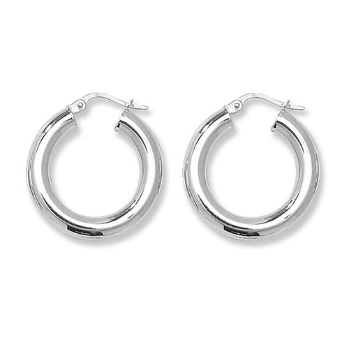 SILVER 15MM PLAIN HOOP EARRINGS