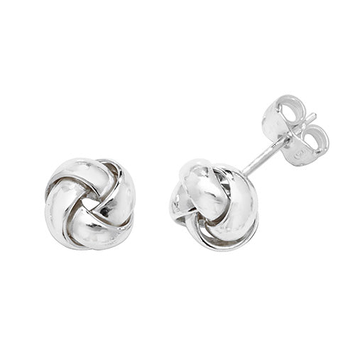 SILVER KNOT STUDS