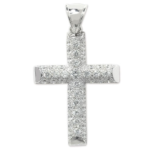 SILVER CZ CROSS PENDANT