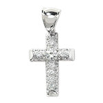 SILVER CZ CROSS PENDANT