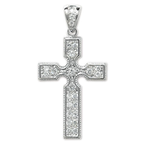 SILVER CZ CROSS PENDANT