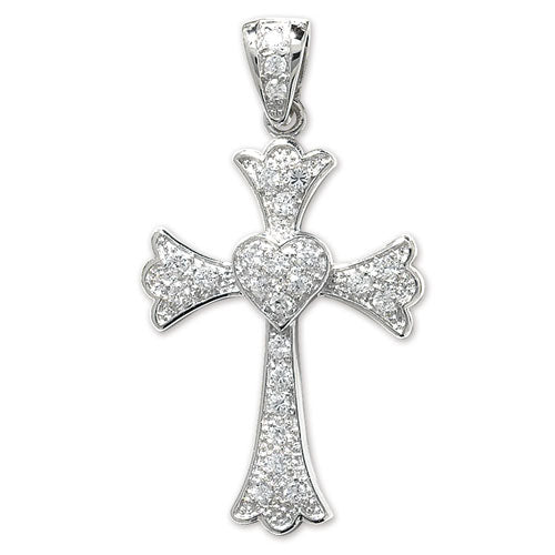 SILVER CZ CROSS PENDANT