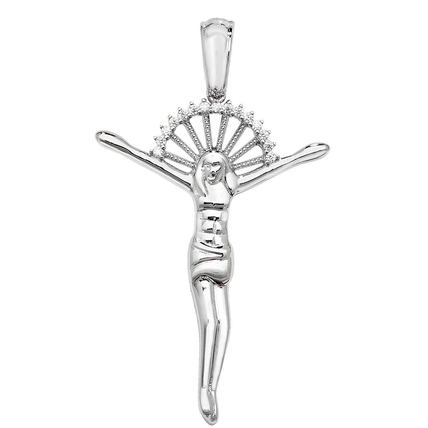 SILVER CZ JESUS CHRIST PENDANT