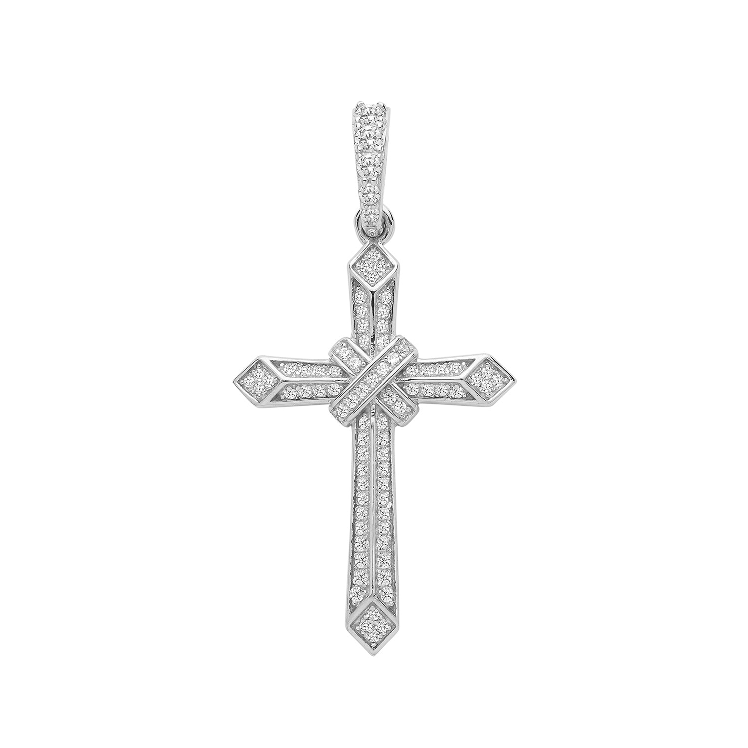 SILVER CZ CROSS PENDANT