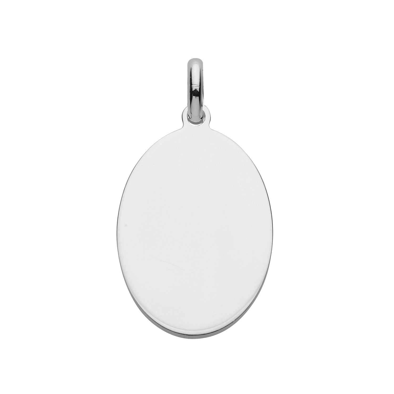 SILVER OVAL TAG PENDANT