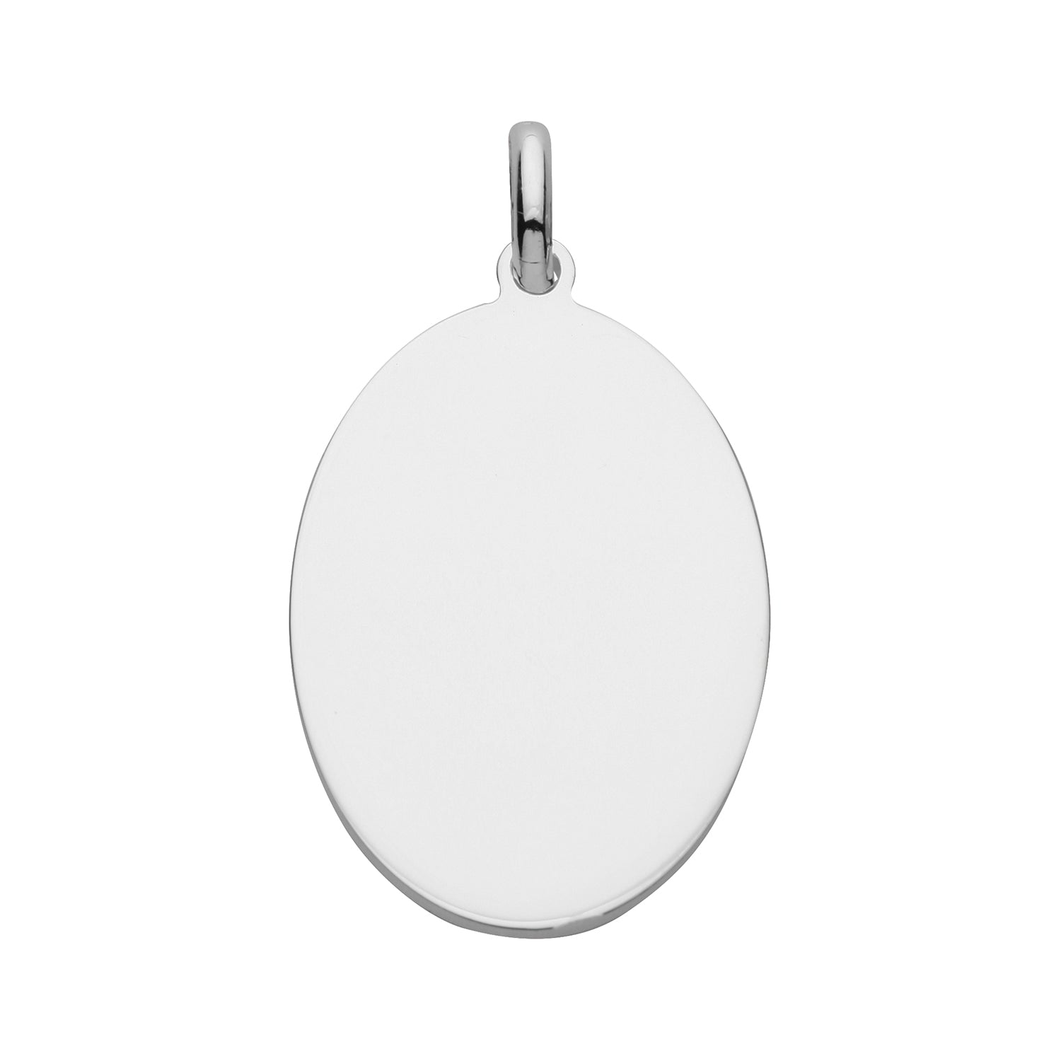 SILVER OVAL TAG PENDANT