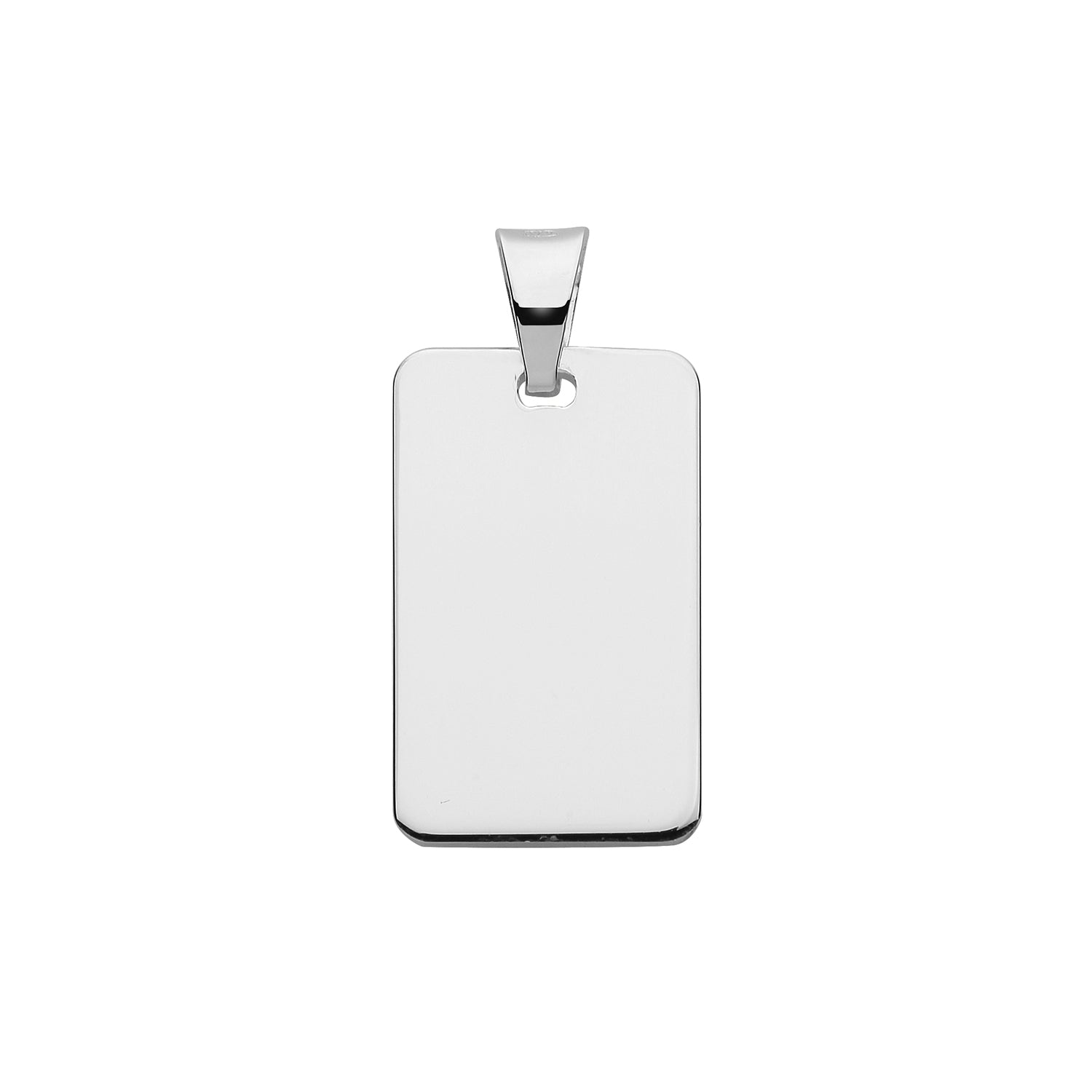 SILVER RECTANGULAR TAG PENDANT