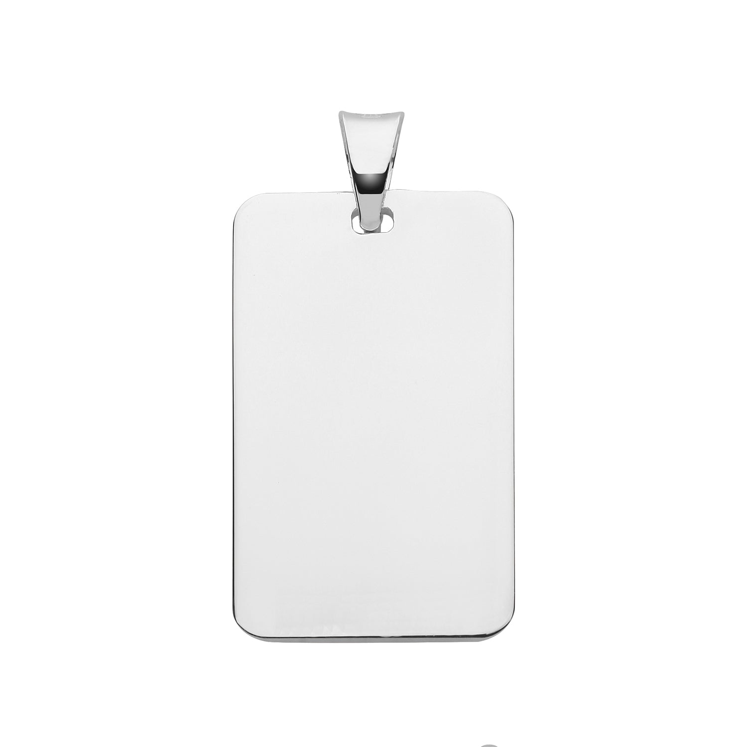 SILVER RECTANGULAR TAG PENDANT