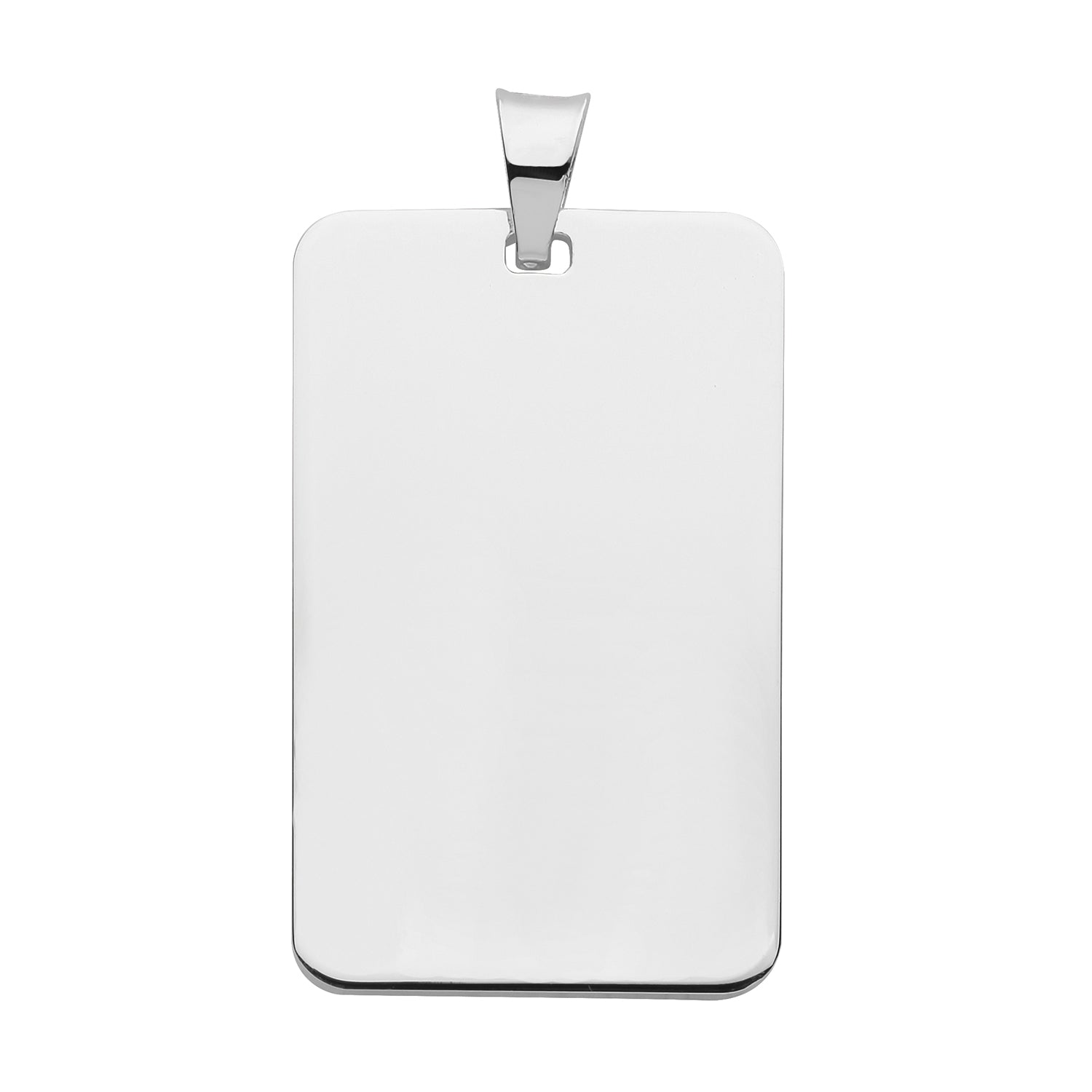 SILVER RECTANGULAR TAG PENDANT