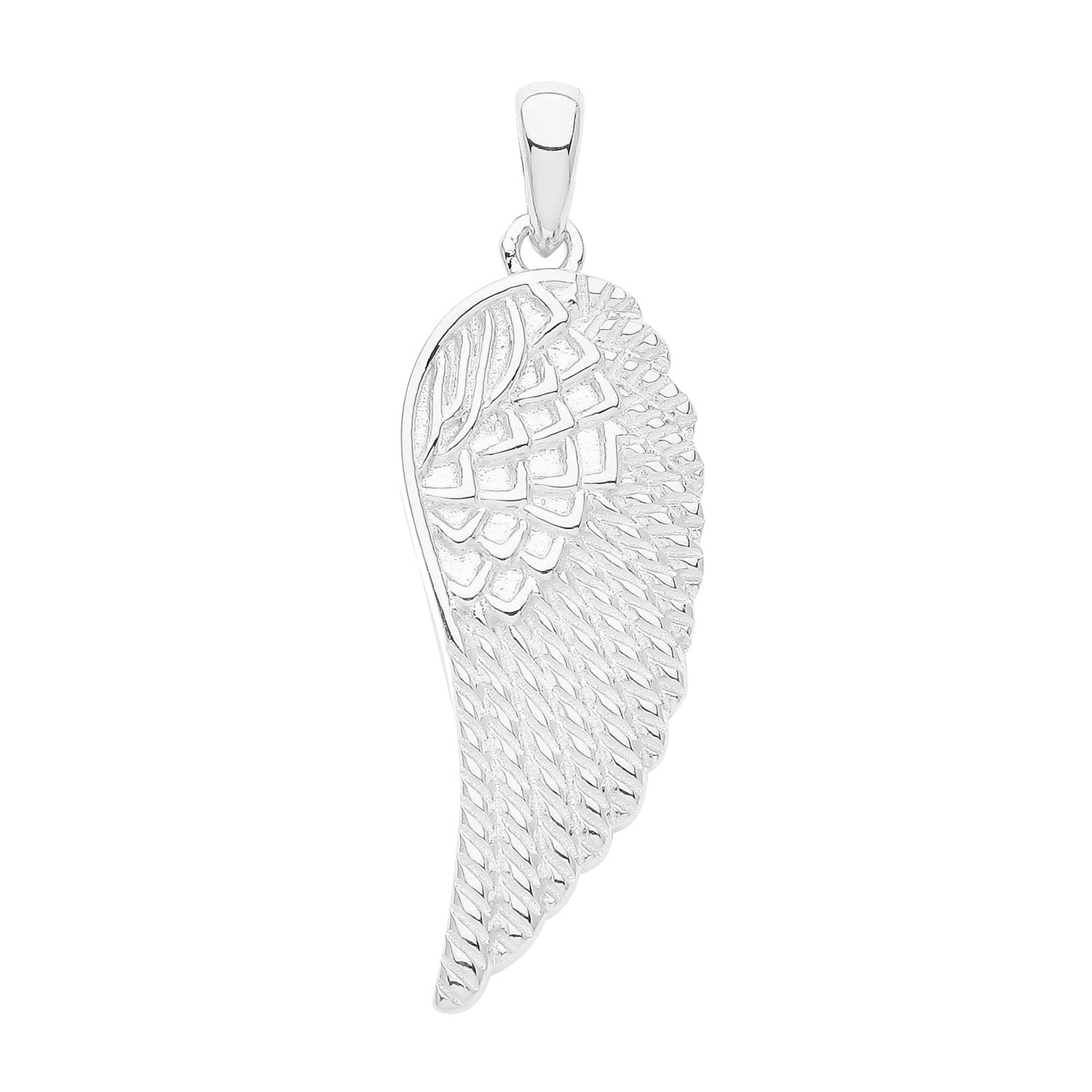 SILVER RHODIUM PLATED ANGEL WING PENDANT