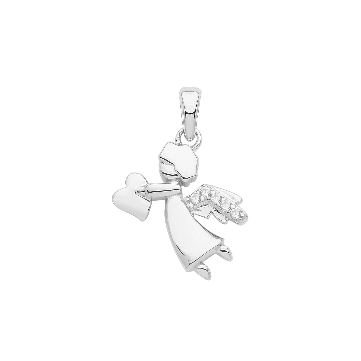 SILVER RHODIUM PLATED ANGLE PENDANT